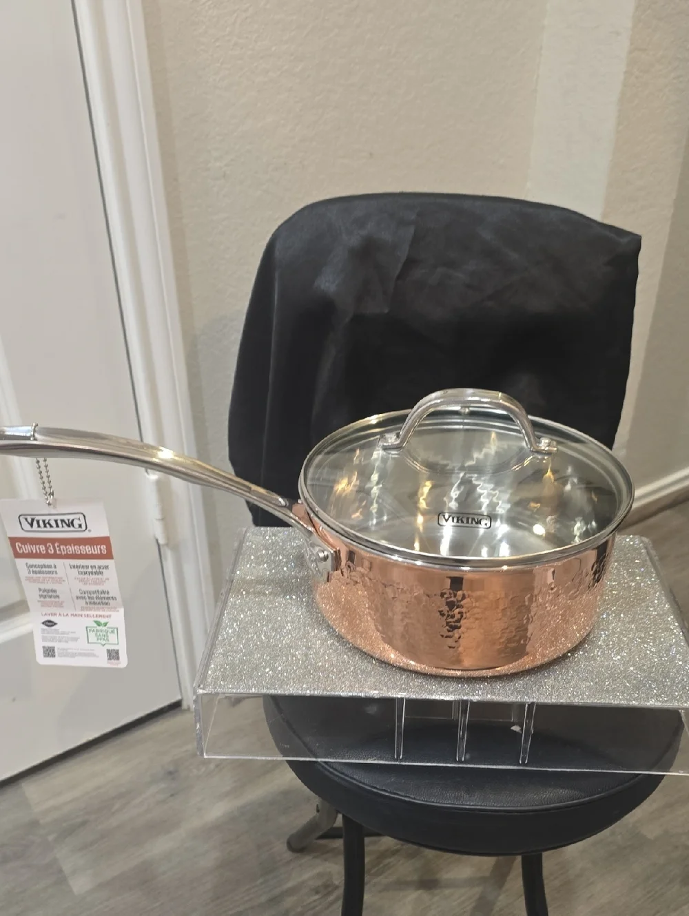 Viking Hammered Copper Clad 3QT Saucepan w/Lid
